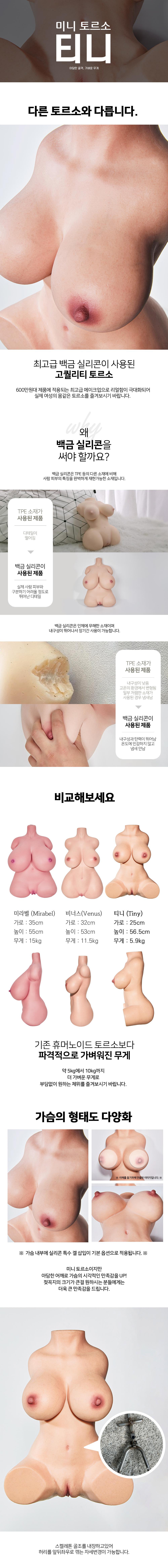 최고급 백금 실리콘 리얼 토르소 - Tiny(티니) - 5.9kg