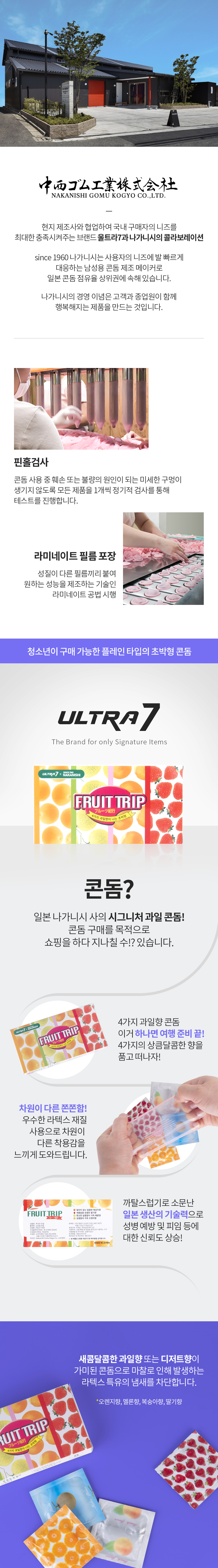 나가니시 종합과일 FRUITTRIP 플레인 콘돔 1박스 8P