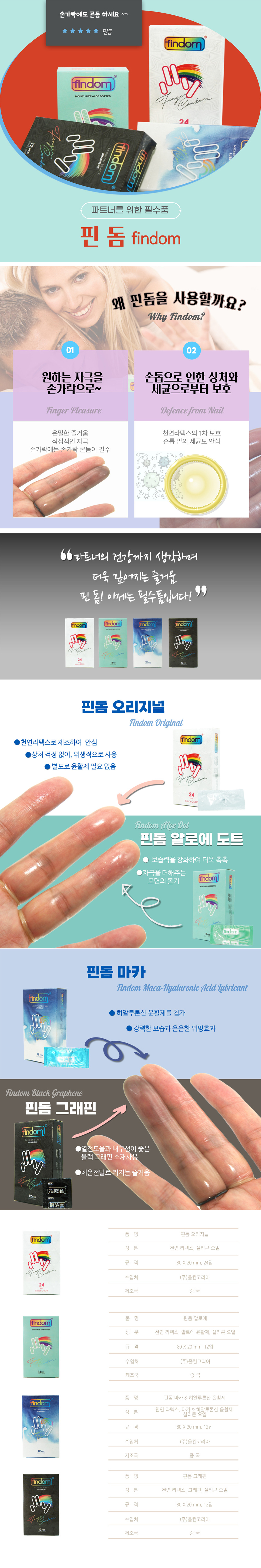 손가락콘돔 핀돔 모이스처 히알루론산 도트 12p