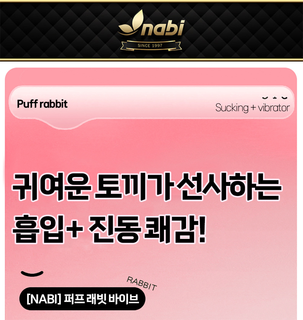 나비 퍼프 래빗 바이브 (5단 흡입/10단 진동)