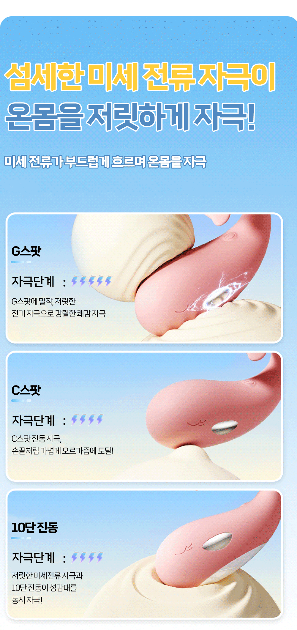 [NABI] 쇼크 웨일 (블루) (10단 진동/ 전류자극)