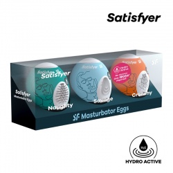 Satisfyer(새티스파이어) 마스터베이터 에그 3개입 혼합 SET (너티/새비지/크런치)