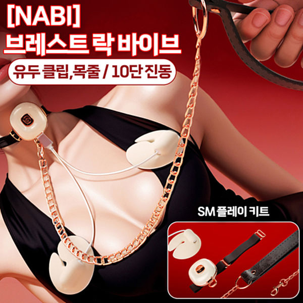 NABI 브레스트 락 바이브 (10단진동 유두클립 목줄 SM플레이 키트)