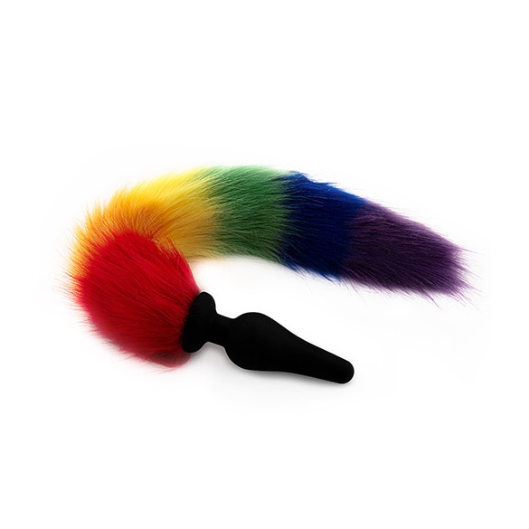 애널 여우털_레인보우(S)